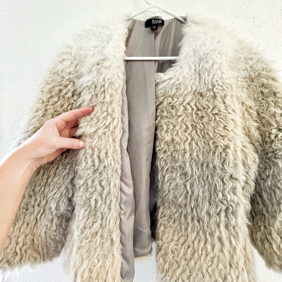 Cropped Faux Fur Ombré Insulated Jacket in Taupe - Picture 3 of 6